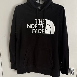 The North Face Black Hoodie with White Logo Pullover
